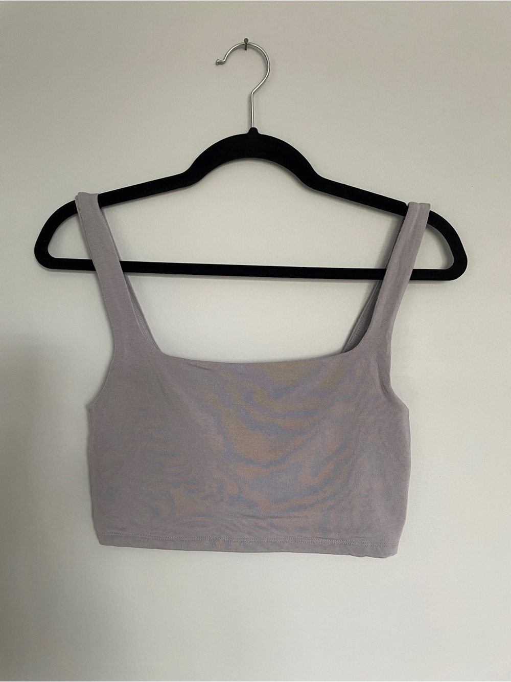Aritzia Wilfred Classic Square-Neck Crop tank - grey